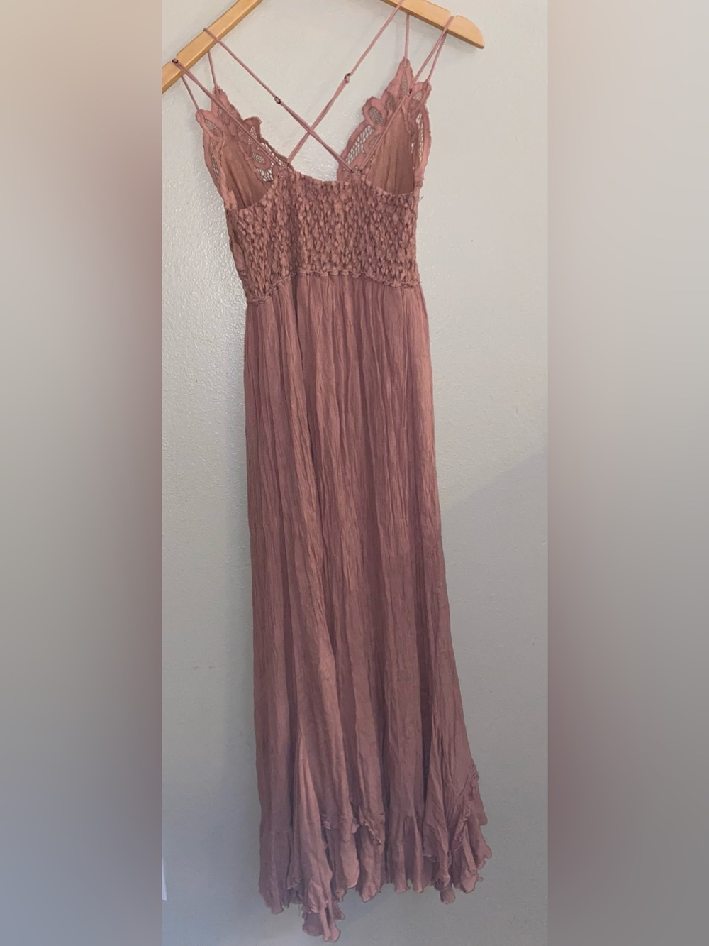 Free People Adella Maxi Slip Dress in Rose - Size M Wedding Guest Boho - Picture 2 of 5
